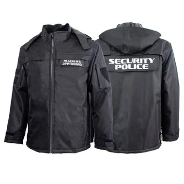 ژاکت فضای باز ضد باد ورزش زمستانی سبک نظامی با کلاه قابل جابجایی برای پلیس جورجیا